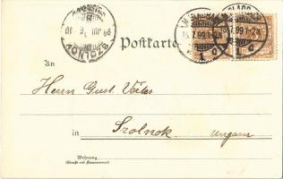 1899 Mönchengladbach, Krieger Denkmal, Kirche, Platz, Deutsches Haus / military heroes monument, chu...