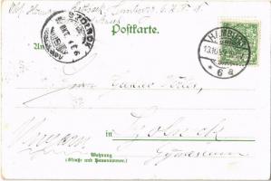 1899 Hamburg, Reeperbahn St. Pauli / tram. litho