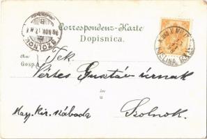 1898 Sarajevo, Sarajewo; Alifakovac, Bosnische Serbe und Bauern Ehepaar, Betender Hodza, Ali Pascha ...