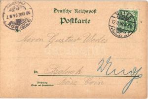 1898 Halle a. Saale, Francke'sche Stiftungen, Bahnhof, Kaiserdenkmal, Steinstrasse / military h...