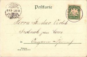 1898 Hersbruck, Schloss, Rathhaus, Hohenstein, Thorparthie vom Markt aus gesehen / castle, town hall...