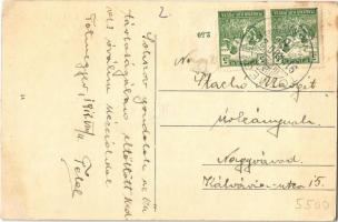 1918 Tótmegyer, Slovensky Meder, Palárikovo; Reisz Fülöp vegyeskereskedése, utca / street and shop