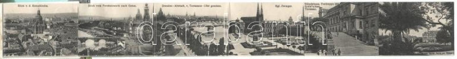 Dresden. Gruss aus... leporellocard with, book, lady and swallows (EK)