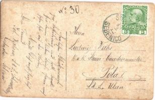 1912 Sibenik, Sebenico; SMS Schwarzenberg osztrák-magyar haditengerészet iskolahajójának matróza tel...