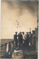 1916 SMS Planet az Osztrák-Magyar Monarchia Planet-osztályú torpedóhajója (őrhajója), matrózok a fedélzeten / K.u.K. Kriegsmarine / Austro-Hungarian Navy Planet-class torpedo boat: SMS Planet, mariners on board