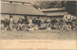 1909 Osztrák-magyar géppuska osztag / Maschinengewehr-Abteilung in Marsch-Adjustierung / K.u.K. (Austro-Hungarian) military machine gun squad (fl)
