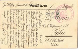 1915 Sibenik, Sebenico; Matrózok fürdőzés közben az osztrák-magyar haditengerészeti rádióállomás gyü...