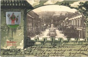 ~1900 Miskolc, Erzsébet tér, Szecessziós litho címer. Art Nouveau, litho