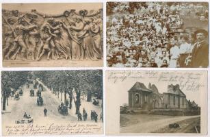 52 db régi motívumlap: üdvözlők, katonai, gyerekek, hölgyek, művészeti