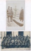 18 db I. érdekes  világháborús katonai fotólap + 3 fotó (2 tábori lapra ragasztva)