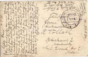 1918 Feba.12. Montania Lokomotiv. Benzol-Schuppen / WWI German military narrow gauge steam powered i...