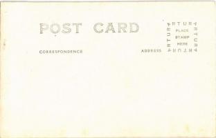 Imperial Japanese Navy battleship with flags in winter. photo