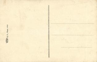 La Mode d'hier et la Mode d'Aujourd'hui / Hat fashion. French art postcard. K.F. Pari...