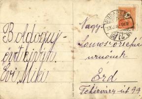 1936 Mickey Mouse skiing. Klösz early Disney art postcard s: Bisztriczky  (lyukak / holes)