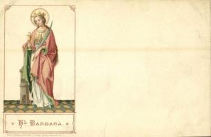 Heilige Barbara / Saint Barbara. Eg. May. Söhne Art Nouveau, litho