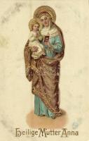 Heilige Mutter Anna / Saint Anne (Marys mother). HWB Ser. 3340. golden litho