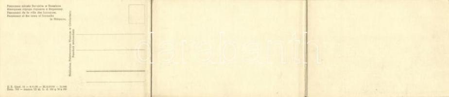 Auschwitz-Birkenau, Oswiecim-Brzezinka; Concentration camp in winter. 3-tiled folding panoramacard. ...