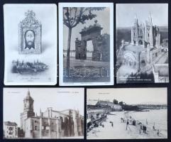 Kb. 1000 db 1960-as évek előtti spanyol képeslap dobozban. Vegyes minőség / Cca. 1000 pre-1960 Spani...