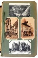 Kb. 600 db RÉGI francia képeslap nagy albumban. Vegyes minőség / Cca. 600 pre-1950 French postcards ...