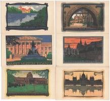 10 db RÉGI Budapesti művész képeslap. Vegyes minőség / 10 pre-1950 Budapest art postcards. Mixed quality