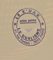 Joseph Kádár (1936-2019): Kompozíció. Elektrográfia, papír, jelzett, számozott (98/100), 36×53 cm