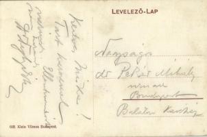 Budapest VIII. Mátyás király kávéház reklámlapja Sovánka Nándor cigány hegedűssel / Hungarian gypsy ...