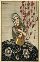 1928 Italian Art Deco postcard. Degami 1075. s: Busi