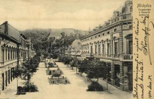 1904 Miskolc, Erzsébet tér, Kossuth Lajos szobor, Gyógyszertár