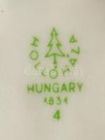 Hollóházi porcelán kulacs, 2 db, matricás, jelzett,  kis kopásnyomokkal, m: 16 és 20 cm