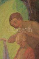 Borszéki Frigyes (1880-1950): Fürdőző nők. Olaj, vászon, jelzett, keretben, 80×96 cm