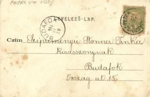 1903 Martonvásár, Dreher Antal kastélya (Brunszvik kastély), kert, locsolás kannával. Kiadja Krausz ...