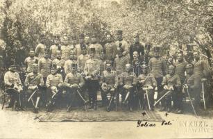 ~1910 Szombathely, osztrák-magyar és német huszártisztek csoportképe / K.u.K. (Austro-Hungarian) and German hussar officers. Knebel photo