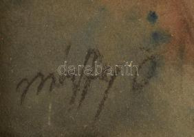 Márffy jelzéssel: Csendélet. Akvarell, papír, üvegezett keretben, 36×52 cm