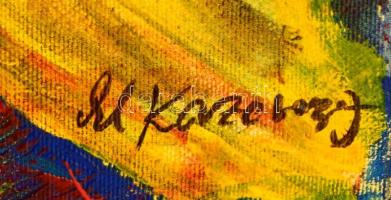 Kazovszkij jelzéssel: Felsejlő épületek. Olaj, vászon, 50×70 cm