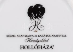 Hollóházi Szász Endre által tervezett mintával díszített porcelán tál, jelzett, kis kopásnyomokkal, ...