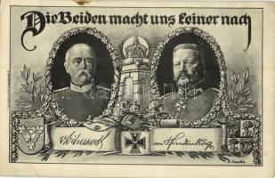 Die Beiden macht uns keiner nach / Bismarck and Hindenburg. German WWI military propaganda, Art Nouveau s: Fr. Courths (EK)