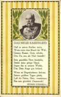 Richard Schaukal: Das Neue Kaiserlied / Franz Joseph. Offizielle Karte für Rotes Kreuz, Kriegsfürsorgeamt Kriegshilfsbüro Nr. 108.