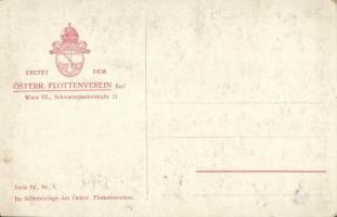 Der zukünftige Admiral. K.u.K. Kriegsmarine / Austro-Hungarian Navy humour art postcard, mariners an...