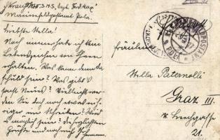 Im Geschützturm eines Schlachtschiffes. K.u.K. Kriegsmarine / Austro-Hungarian Navy art postcard, ma...