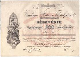 Szombathely 1922. Vas Megyei Takarékpénztár névre szóló részvény 200K-ról T:III