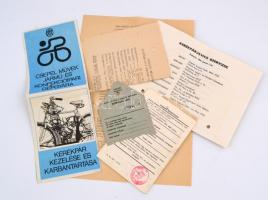 cca 1982 Vegyes Csepel Művek tétel: dokumentáció, számla, jótállási jegy, karbantartási utasítás