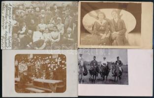 cca 1910-1930 10 db vegyes, főként műtermi portrékat tartalmazó fotólap, 13×9 cm