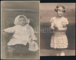 cca 1910-1930 10 db vegyes, főként műtermi portrékat tartalmazó fotólap, 13×9 cm