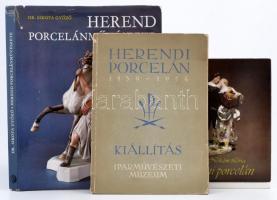 3 db porcelán témájú könyv: Sikota Győző: Herend porcelánművészete (1976); Herendi porcelán 1839-1954. Kiállítási katalógus (1954); Nékám Lívia: Meisseni porcelán (1980). Vászon, illetve papírkötésben, jó állapotban.