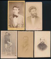 cca 1880-1900 11 db férfiakat ábrázoló keményhátú fotó, 11×7 cm
