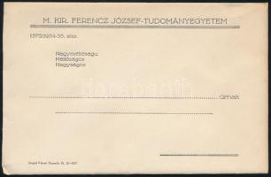 1935 Meghívó a M. Kir. Ferenc József Tudományegyetem évzáró ünnepélyére, borítékkal