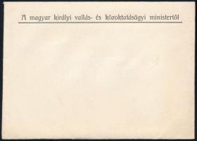 1930 Miniszteri meghívók, belépők a szegedi Fogadalmi-templom felszentelésére, boríték, 9 db belépő,...