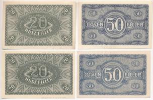 1920. 20f (2x) "21" + 50f (2x) T:I,II