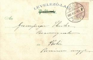 1899 Lady head in flower. Art Nouveau, litho (EK)