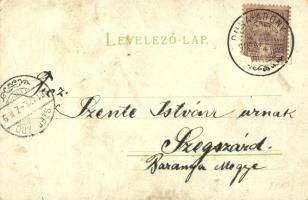 1901 Lady head in flower. Art Nouveau, litho (r)